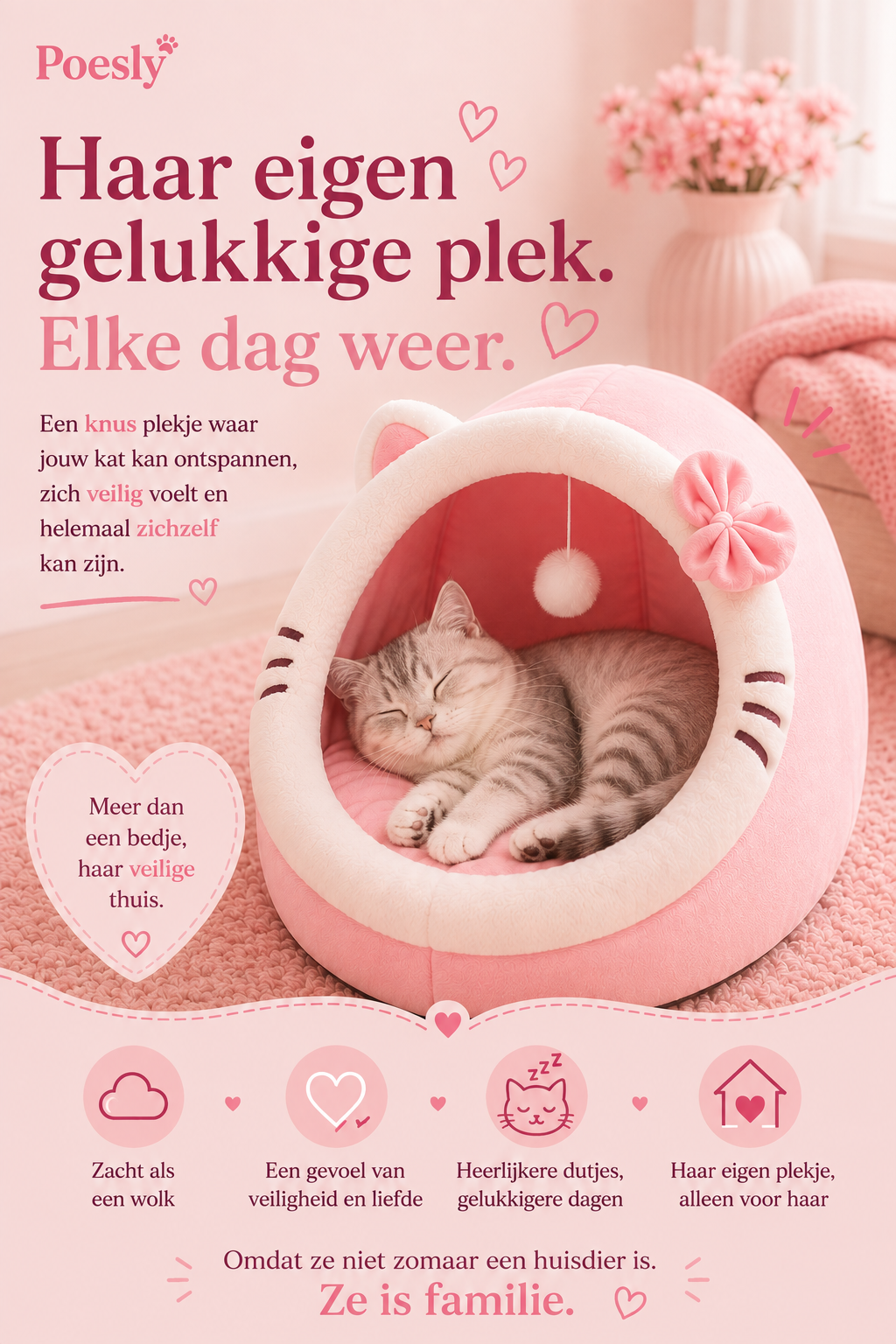 Poesly - Cozy Cat Bed